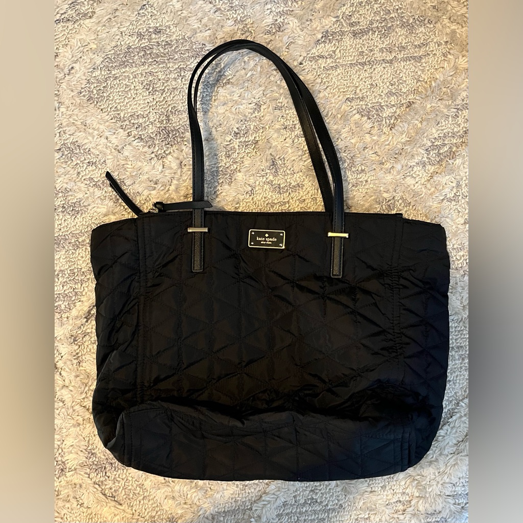 Kate Spade Black Quilted Nylon Tote